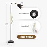 INMOZATA Floor Lamp Retro Arch Adjustable Head E27 Reading Lamp White Gold view 6