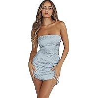 ramie strapless mini dress blue Letisha Strapless Mini Dress Blue main image 1