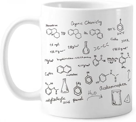 Amazon Co Jp 有機化学実験的分子の原子構造のイラスト古典マグカップ白陶器セラミックカップギフトミルクコーヒーで350 Mlのハンドル ホーム キッチン