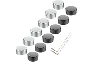 SOLUTEK Footswitch Topper Guitar Pedal Button Caps with 3 Set Screws and Protective Fitting Increasing Accuracy,Comfort for Common Switches diameter of 3/8"| SOLUTEK BUTTONS V1 12Pcs Black Silver