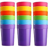 Bekith 18 Pack Plastic Tumblers, 13-ounce Reusable Break-resistant BPA-Free Plastic Cups in 6 Assorted Colors