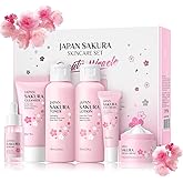 6PCS Sakura Skin Care Set, Skin Care Set Includes Facial Cleanser, Toner, Lotion, Essence, Eye Cream And Face Cream, Beauty Travel Skin Care Gift Set Suitable For Girls