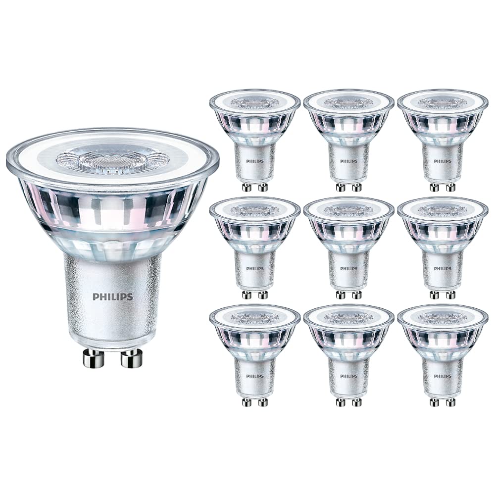 Philips CorePro LED 3.5W (35W) GU10 Bulb, 4000K Cool White, 36 Degree, Non Dimmable, Pack of 10, UK