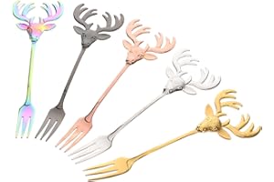 Ipetboom 5pcs Mini Dessert Forks Stainless Steel Fruit Forks Family-Friendly Silverware for Daily Use Easy to