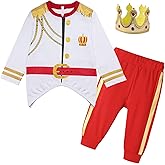Xuomuen Toddler Baby Boys Halloween Prince Charming Costumes Outfit with Pants,Kids Medieval Renaissance Knight Birthday Gift