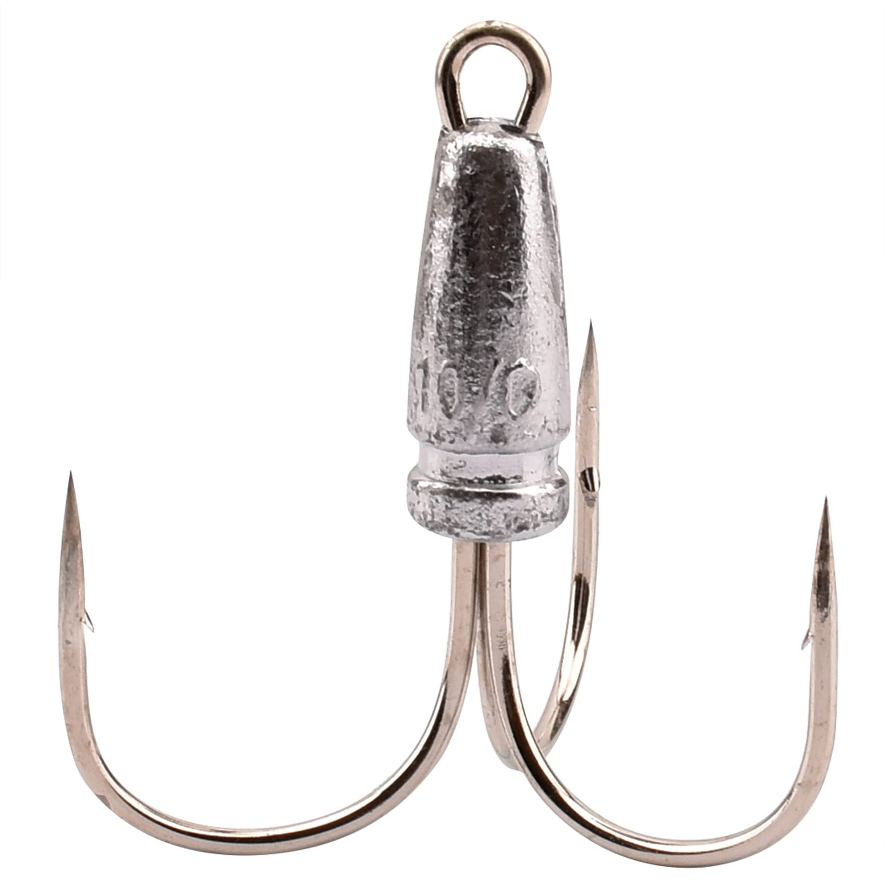 4 Pcs Snagging Hooks Snagging Weighted Treble Hooks （6/0, 8/0, 10/0, 12/0, 14/0,16/0） (10/0-4pcs)