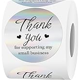 500 Pcs Thank You Stickers for Small Business, 2 Inches Self-Adhesive Elegant Round Seal for Envelopes, Party Favor