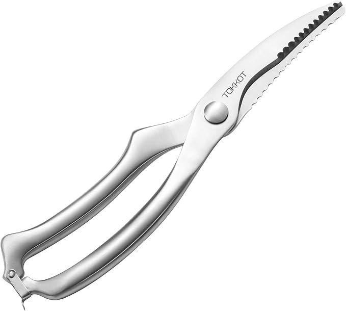 Heavy Duty Poultry Shears, SpringLoaded Food Scissors, MultiPurpose