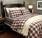 Pinzon Lightweight Cotton Flannel Duvet Cover - Twin, Cream/Red Plaid