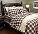 Amazon Brand – Pinzon Lightweight Cotton Flannel Sham - Standard, Cream/Red Plaid