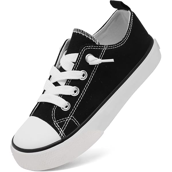 Zapatillas De Lona Para Niños - Caña Baja, Cordones, Suela Antideslizante, Ideales Para Deporte Y Colegio
