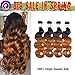 Sakula Ombre Body Wave 100% Human Hair Bundles Brazilian Unprocessed Double Drawn Weft Virgin Remy Hair Extensions with 1B/30 Color (18 18 20 20 inch)…