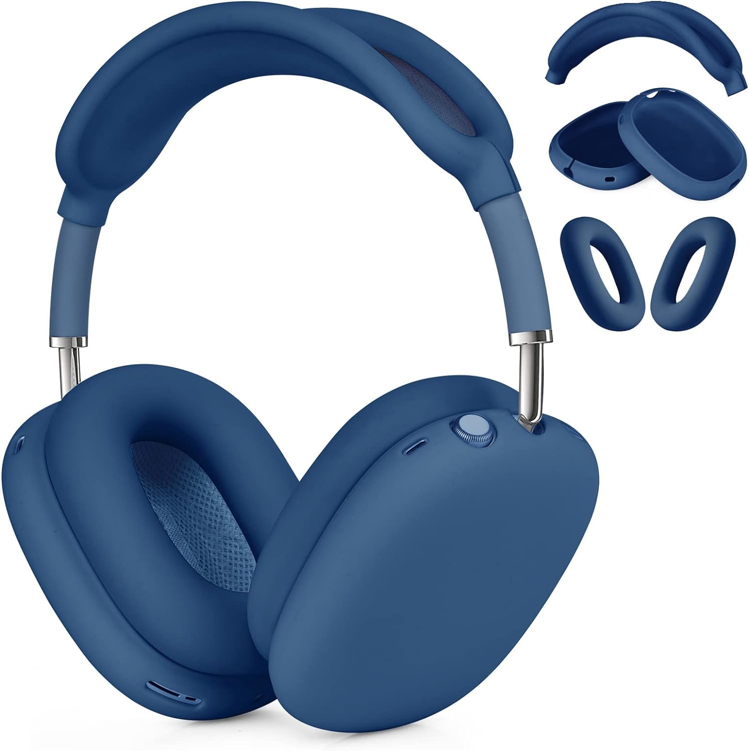 Youtec Silicone Case for AirPods Max - Anti-Scratch Ear Pad, Ear Cups, and Headband Cover - Soft Protector Accessories for Apple AirPods Max (Blue)