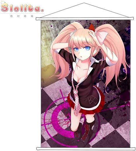 Amazon Slolita タペストリー ダンガンロンパ 希望の学園と絶望の高校生 モノクマ 江ノ島盾子 えのしま じゅんこ ポスター 掛ける絵 巻物 軸物 アニメ おしゃれ 萌え 100cmx70cm アニメ 萌えグッズ 通販