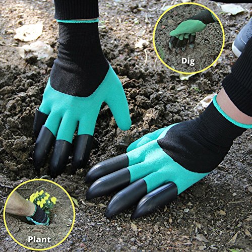 WenSha Garden Genie Gloves with Claws on Each Hand Waterproof Digging Gloves for Gardening 1 Pair - Thumbnail 4