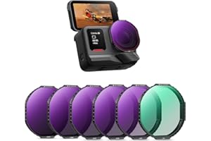 K&F CONCEPT Snap on Fit ND Filter Compatible with Insta360 Ace Pro 2, 6 Pack PL ND8 ND16 ND32 ND64 ND128 Polarizer Neutral De