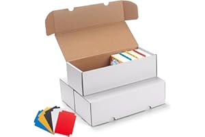 SUNEZLGO 3 Pack Trading Card Storage Box,Cardboard Sports Game Card Storage Collector Boxes with 5 PCS Dividers,Card Organizer for Basketball Cards,Hold 1800 Standard Trading Cards