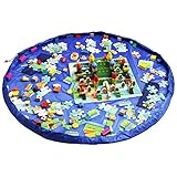 Homecube Large 59 Inches Diameter Baby Kids Play Floor Mat Toy Storage Bag Organizer Blue