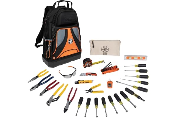 Klein Tools 80028 Hand Tools Kit Includes Pliers, Screwdrivers, Nut Drivers, Backpack, and More Jobsite Tools, 28-Piece