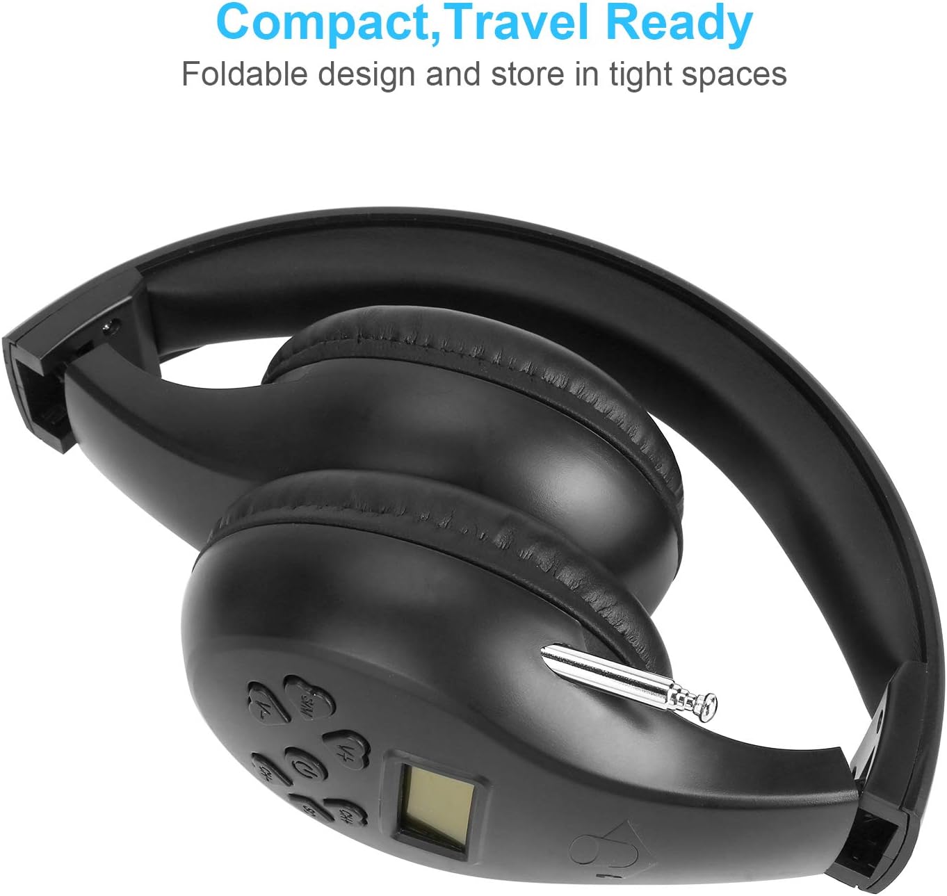 Portable Personal FM Radio Headphones with Best Reception, Walkman Wireless Headset FM Radio Ear Muffs for Walking, Jogging Powered by 2 AA Batteries(Not Included) -Black: Home Audio & Theater