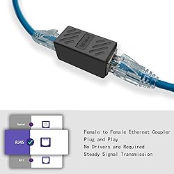 Dingsun RJ45 Coupler 2 Pack in-Line Coupler Female