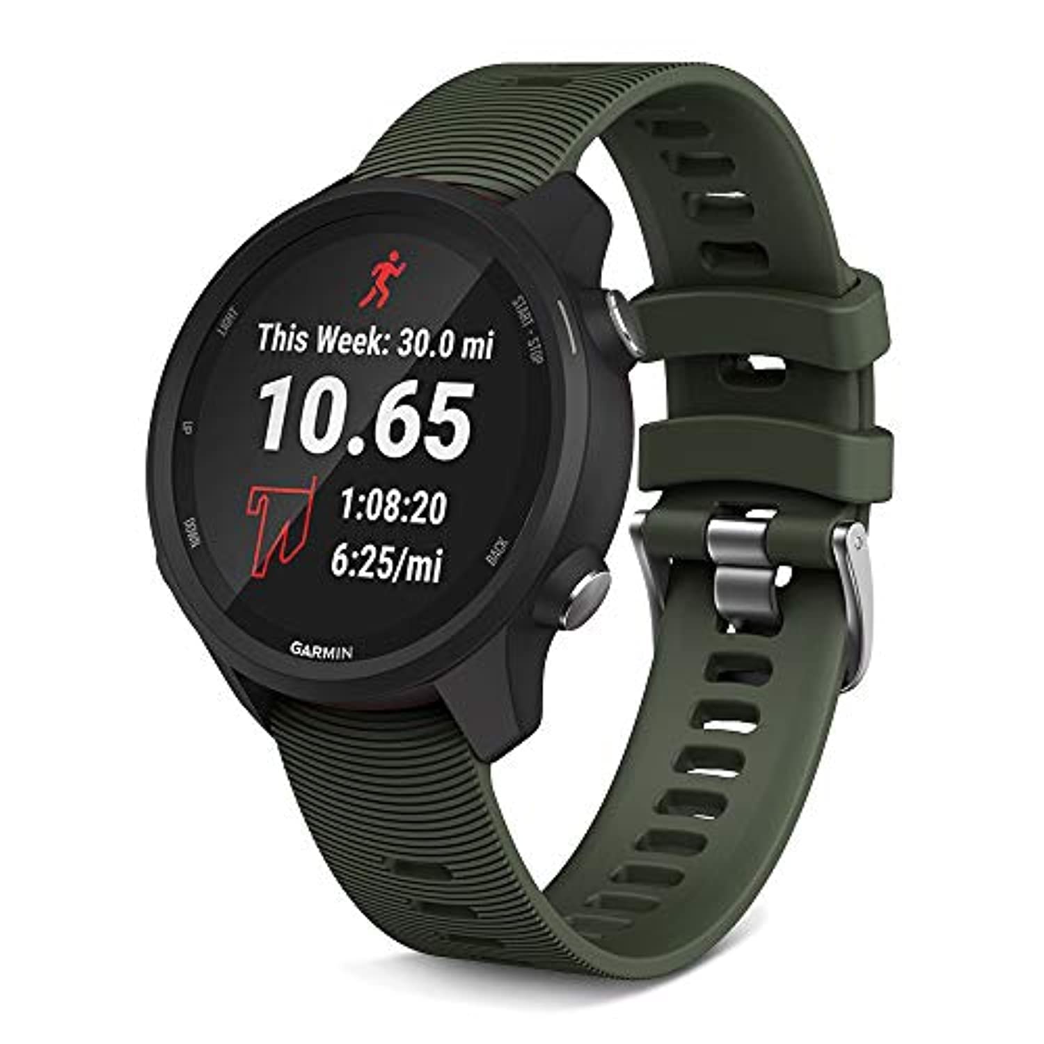 Fleshy Leaf Band Compatible Garmin Forerunner 245,20mm Soft Silicone Strap,Compatible Garmin Vivoactive 3/3 Music/Venu Sq/Vivomove HR/Forerunner 245 Music/Forerunner 645/645 Music (Olive green)