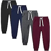 Avsead 4 Pack Toddler and Kids Boys Sweatpants Joggers Cotton Active Soft Joggers Pants with Functional Drawstring 2-14Y