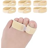 Yimanduo 6 Pieces Broken Toe Wrap, Hammer Toe, Elastic Fabric Toe Splint Toe Straightener, Toe Cushioned Bandages Finger Protectors Straightener Hammer Toe Separators