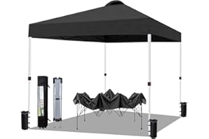 SAILARY 10x10 Pop Up Canopy Tent Waterproof Tent for Outdoor Party Camping Commercial Event Tent, with Wheeled Bag and 4 Sandbags (Black)