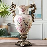 Magcolor Tall Table Modern Vase,Large Ceramic Flower Vases for Shelf Home Decor,Creative Classic Pink Vase 16.5 inch,Sophisticated Vessel for Decorative Branches and Dried Flower.
