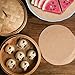 100pcs Unbleached Air Fryer Liners, 9inch Bamboo Steamer Liners, Vancens Premium Perforated Parchment Steaming Paper Rounds, Non-stick Steamer Mat, Perfect for 5.3 & 5.8 QT Air Fryers/Baking/Cooking