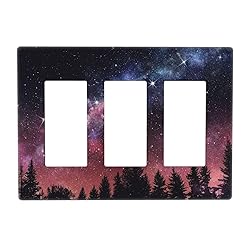 Forest Starry Night Sky Galaxy 3 Gang Triple