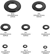 ZWFSDM 650 Pcs Nylon Washers Set Black Flat Spacers M2-M10 Assorted view 2