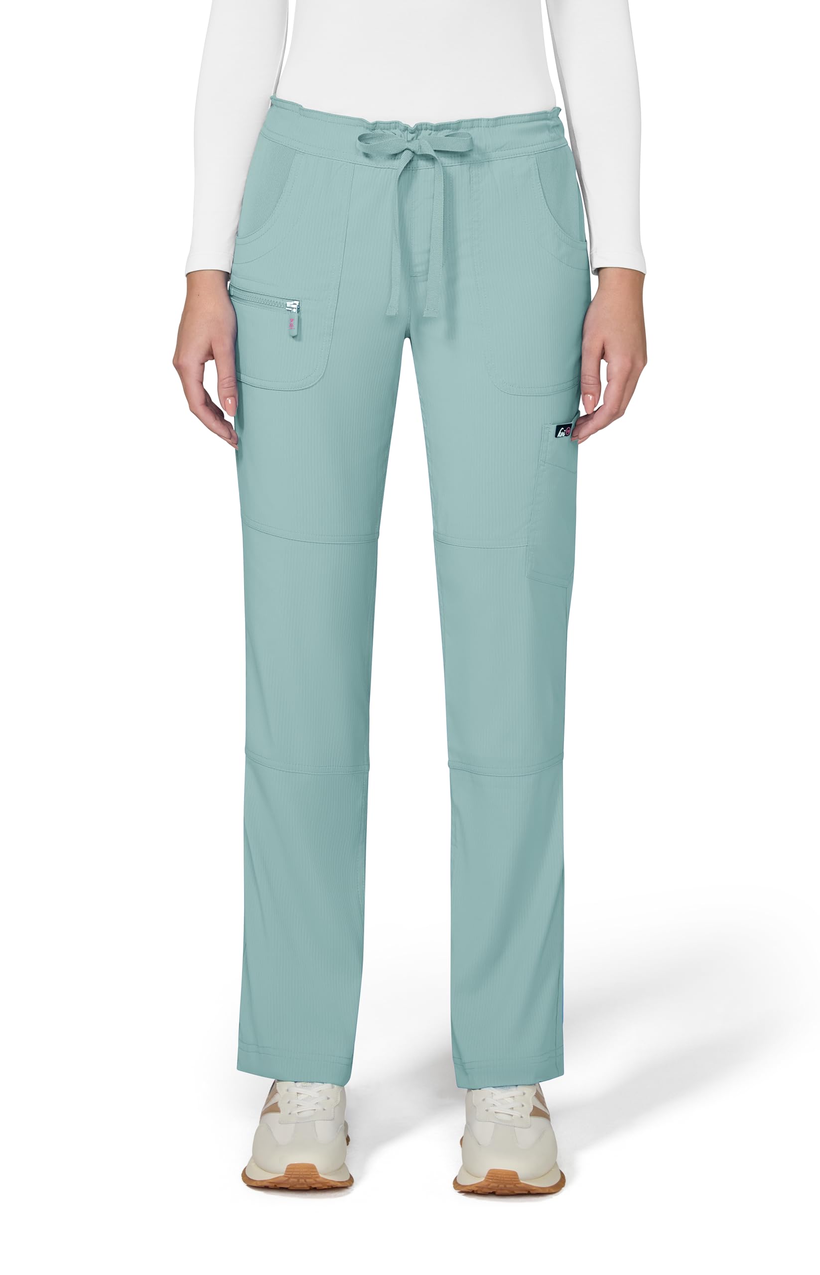 KOI Lite Peace Women's 6-Pocket Stretch Scrub Pants Sage 5X-Large Petite Image