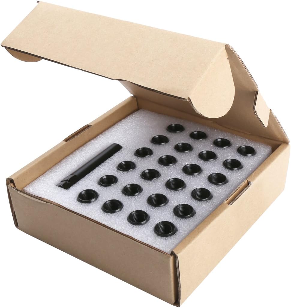 14mmx1.5 Wheel Lug Nuts, 32x Black M14x1.5 Lug Nut,Conical/Cone Bulge Seat, Dynofit Closed End Long Extended XL Spline with 1 Socket Key Fits 8 Lug Aftermarket Wheels: Industrial & Scientific