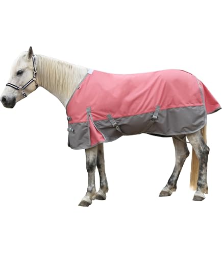 La La Pet Wasserdichte Pferdedecke 220 G – Atmungsaktiv, Verstellbar Für Pferde & Ponys, Größe 117,8 Cm