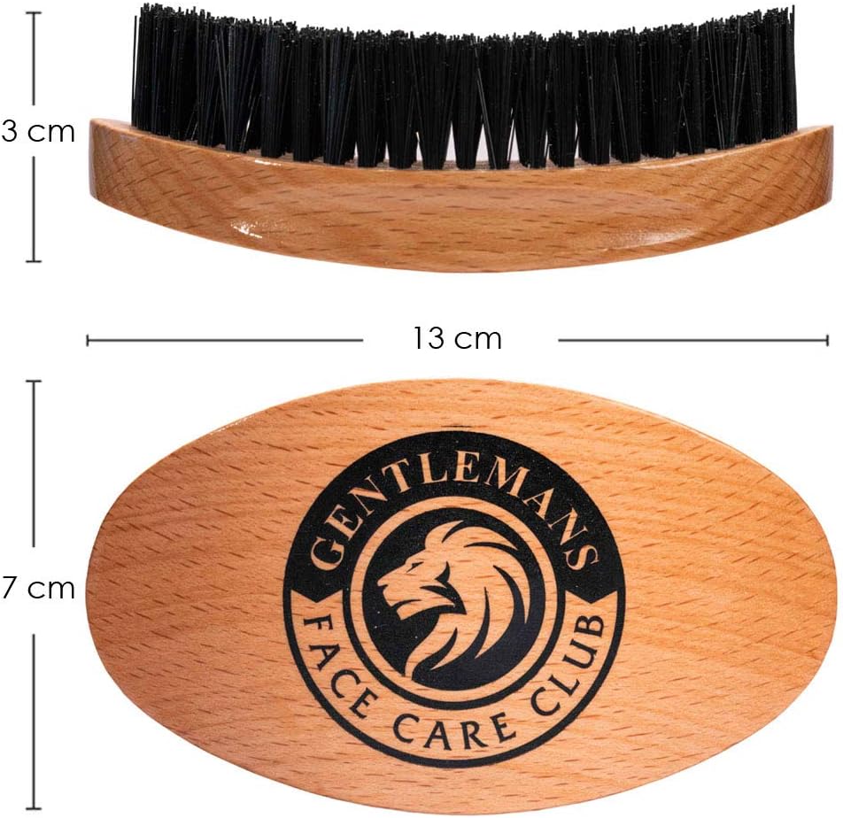 Gentlemans Face Care Club Vegan Friendly Beard Brush For Men, 100% Cruelty Free Synthetic Bristle With Beech Wood Handle - Image 4