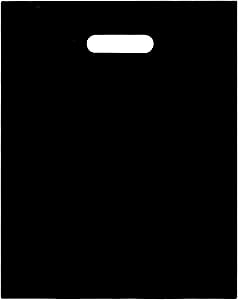 BLACK PLASTIC MERCHANDISE STORE BAGS, different sizes 9