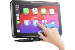 Cosuvow Wireless Apple CarPlay & Android Auto, Portable Screen for Car, Carplay Box with 7" Touch Screen/Apple AirPlay/Miracast/Voice Control/Dual Bluetooth Channel/Local Play/FM/AUX (CP-X)