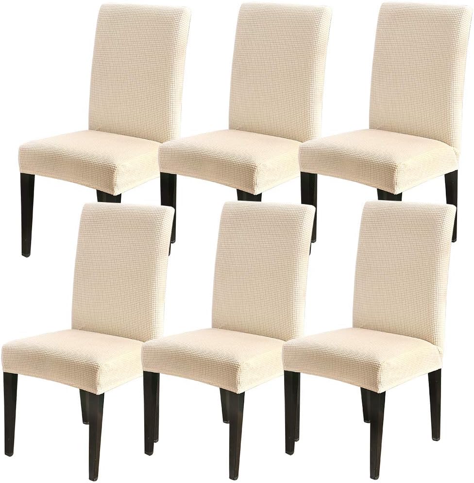 Hoomall Chair Covers, Dining Chair Slipcovers Removable Washable Short Seat Protector Chair Covers for Dining Room, Hotel, Ceremony, Restaurant Banquet Wedding Party
