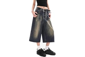 Y2k Baggy Jean Shorts Jorts Y2k Hip Hop Shorts Skater Jeans Grunge Shorts Aesthetic Pants