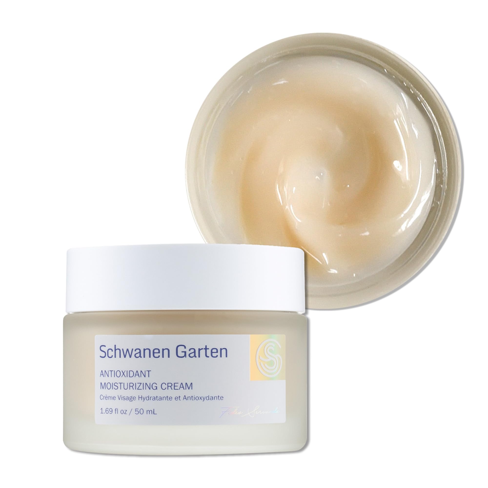 Schwanen Garten Moisturizing Cream 1.69oz / 50ml - Lightweight priming day moisturizer, SG Antioxidant source, Vegan, Clean beauty, Organic ingredients, Korean skincare