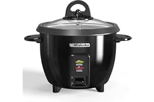 Mishcdea Rice Cooker 5 Cups Uncooked (10 Cooked) & Steam Tray, Portable Small Food Steamer, Removable Non-stick Pot, Keep War
