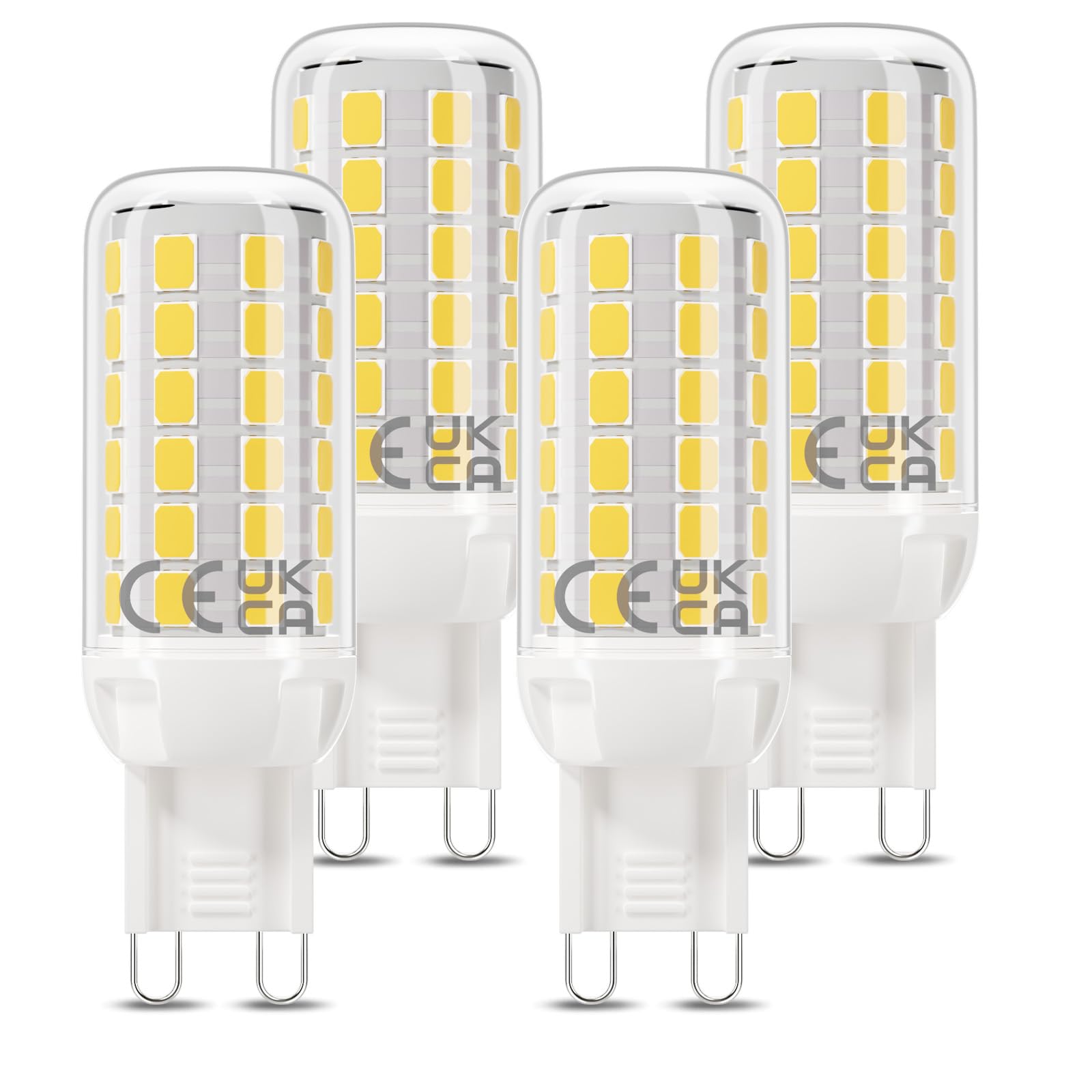 DiCUNO G9 LED Bulbs, Daylight White 5000K, 2.8W Equivalent to 40W Halogen, 520LM, Non-dimmable, Energy Efficiency Class B G9 LED Light Bulbs for Chandelier, Non-Flickering, 4 Pcs