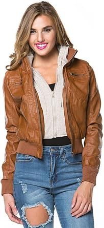 plus size leather jacket with hood