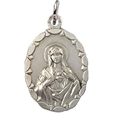 THE SACRED HEART OF MARY (IMMACULATE HEART OF MARY) - THE PATRON SAINTS MEDALS - 100% MADE IN ITALY (OVAL SHAPE)