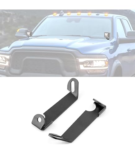 WSAYS Black Hood Ditch Mount Brackets For Dodge Ram 1500/2500/3500 2010-2019