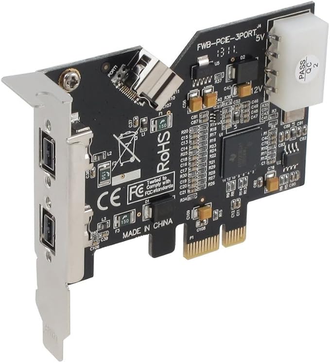 SEDNA PCIExpress Low Profile IEEE 1394b FireWire 3 Port Card (2 E 1I