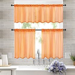 MIULEE Fall Window Valance Half Window Sheer