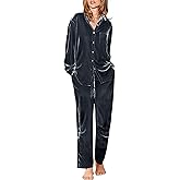 Ekouaer Velour Track Suits for Women Long Sleeve Pajama Set Casual 2 Piece Loungewear
